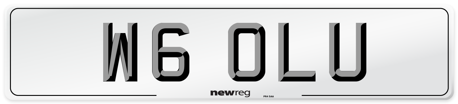 W6 OLU Number Plate from New Reg